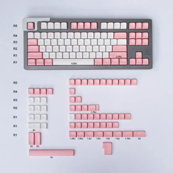 Double Shot ABS Pink&white Keycap