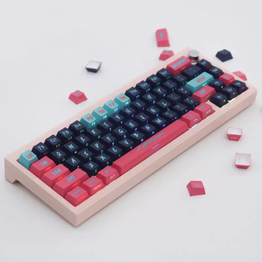 Pink Cyberpunk Keycaps-4