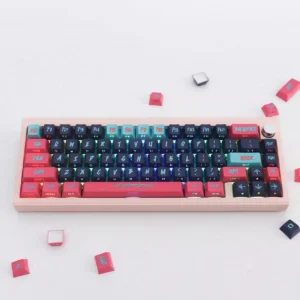 Teclas Cyberpunk cor-de-rosa com retroiluminação lateral