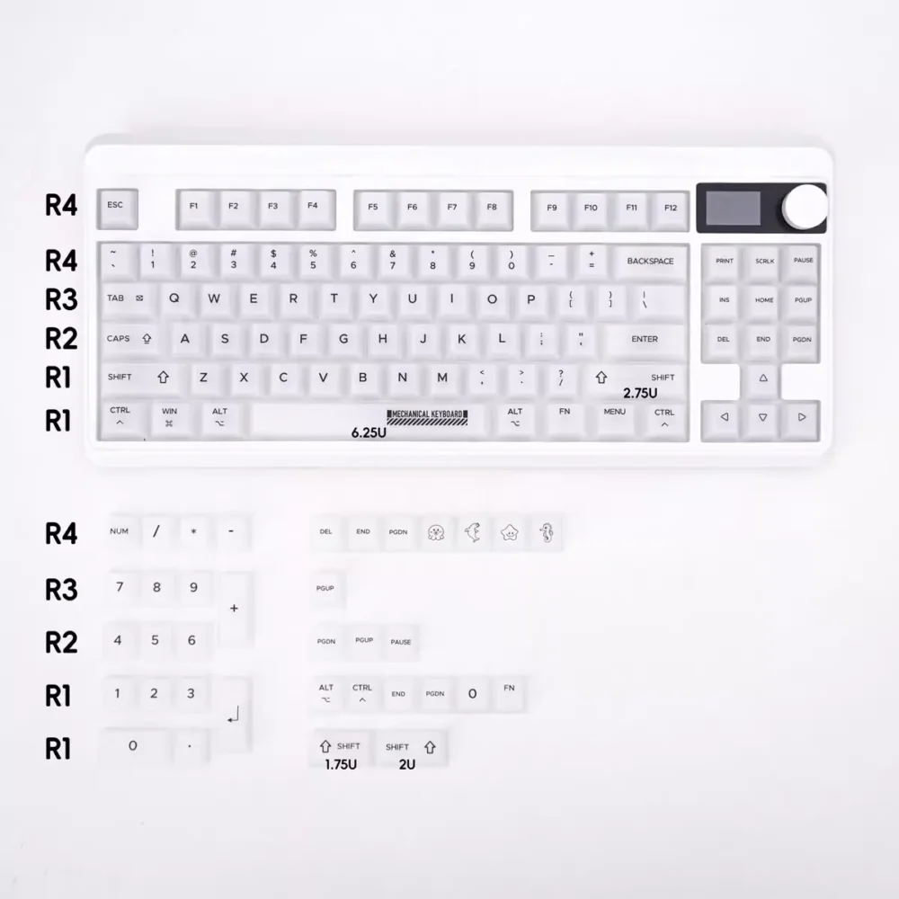 RGB translucent white keycaps-1