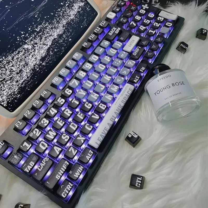 Black-Cyberpunk-PBT-Double-Pudding-Translucent-Keycaps-ASA-Keycaps-1