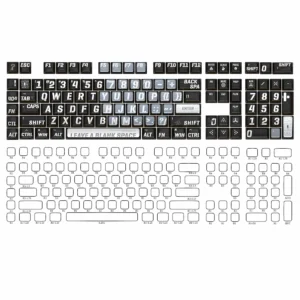 Porta-chaves preto Cyberpunk PBT Double Pudding Translúcido ASA Keycaps