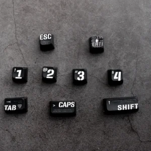 Porta-chaves preto Cyberpunk PBT Double Pudding Translúcido ASA Keycaps