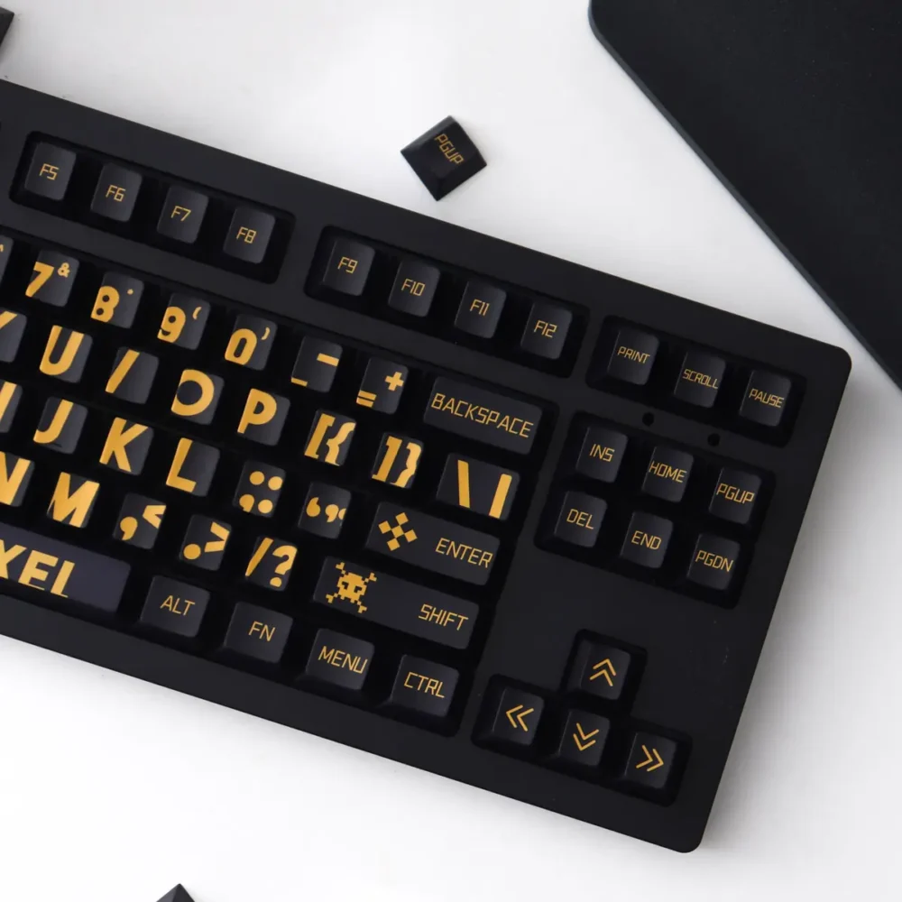 Black Gold Large Font Keycaps-3