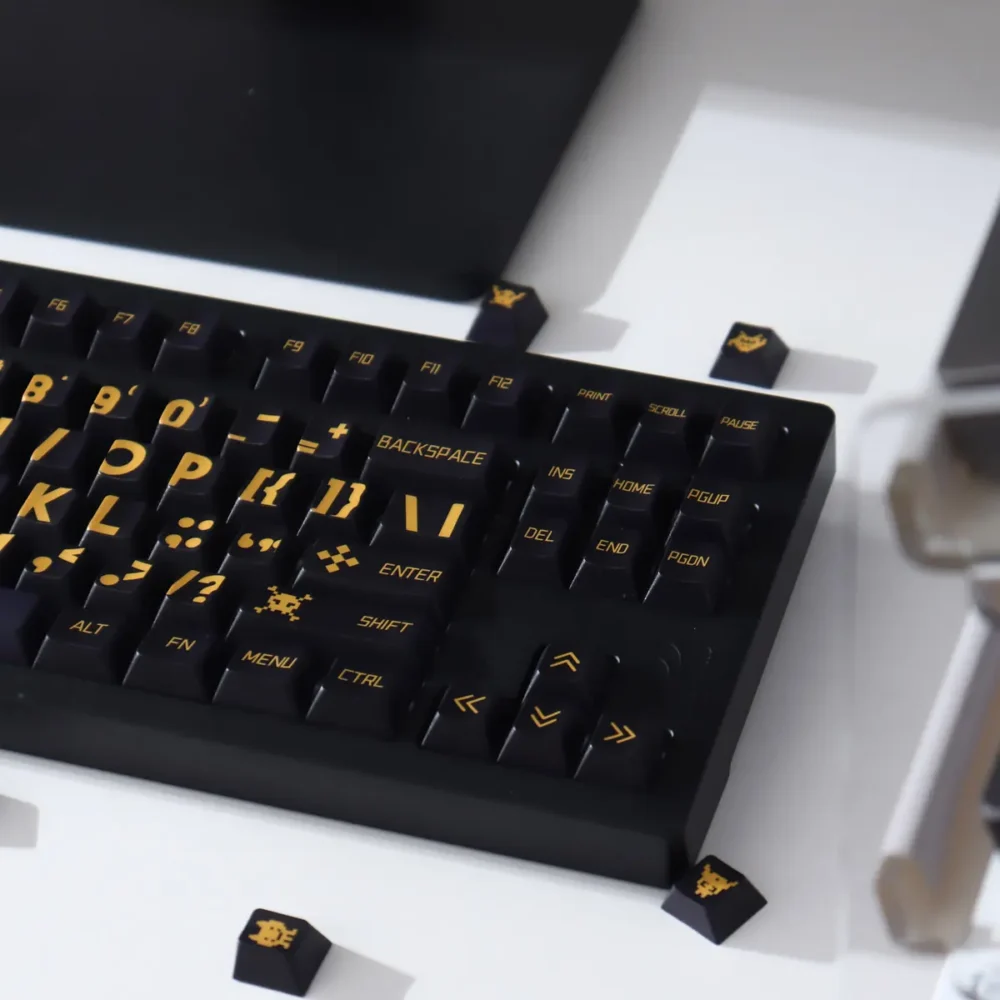Black Gold Large Font Keycaps-4