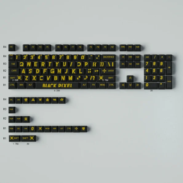 Black Gold Large Font Keycaps-8