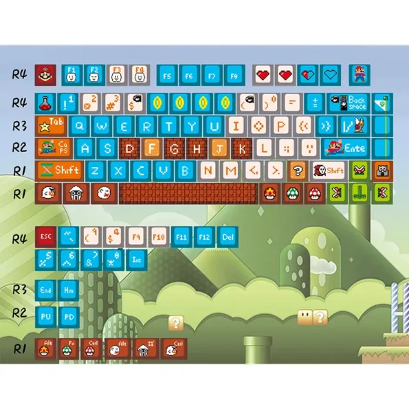 Pixel Mario Keycap Set-1